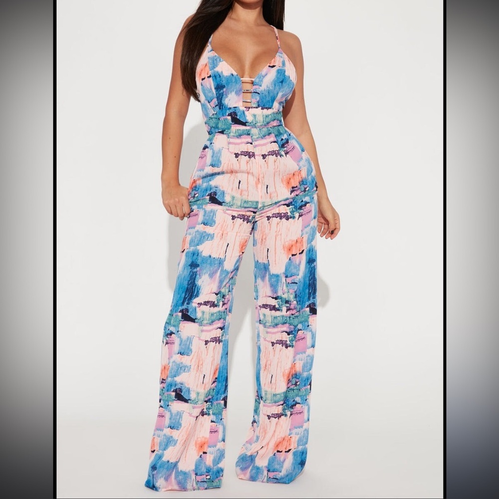 Fashion Nova Amber Printed Colorful Abstract Women's Jumpsuit